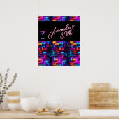 Poster Cocktail en verre Abstrait Neon Blacklight (Cuisine)