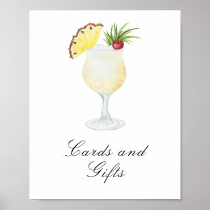 Poster Cocktail enterrement de vie de jeune fille - Carte