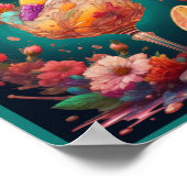 Poster Cocktail et fleurs (Coin)