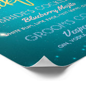 Poster Cocktail Gold Signature Boisson Menu Décor Mariage (Coin)