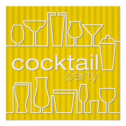 Poster Cocktail jaune (Devant)