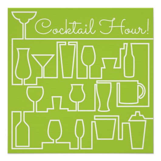 Poster Cocktail Lime green (Devant)