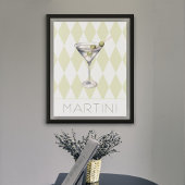 Poster Cocktail Martini boire sur Harlequin Arrière - pla