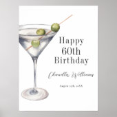 Poster Cocktail Martini Joyeux 60e anniversaire (Devant)