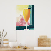 Poster Cocktail Mimosa Matin Sunrise Retro (Cuisine)