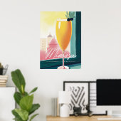 Poster Cocktail Mimosa Matin Sunrise Retro (Bureau à domicile)