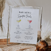 Poster Cocktail moderne Signature Bar à boisson Menu Sign