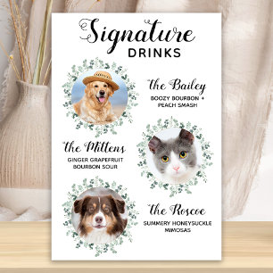 Poster Cocktail Photo de mariage d'animaux de compagnie S