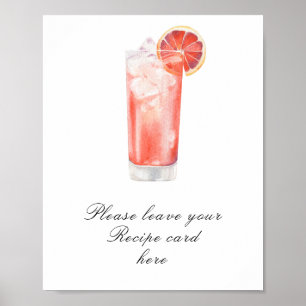 Poster Cocktail pour enterrement de vie de jeune fille -