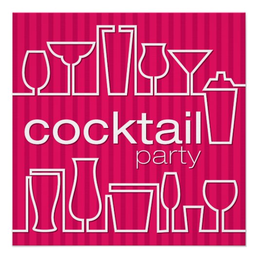 Poster Cocktail rose (Devant)