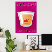 Poster Cocktail Sazerac (Bureau à domicile)