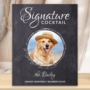 Poster Cocktail Signature Bar Chien Photo Mariage Animal 