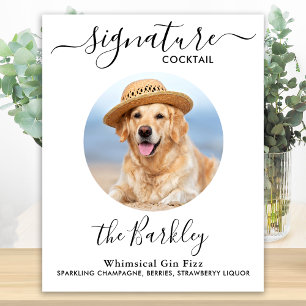 Poster Cocktail Signature de Mariage de Chien de Compagni