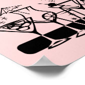 Poster Cocktails atomiques en rose (Coin)