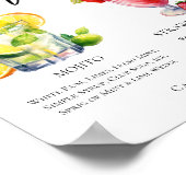Poster Cocktails cubains Mojito Strawberry Daiquiri Menu (Coin)