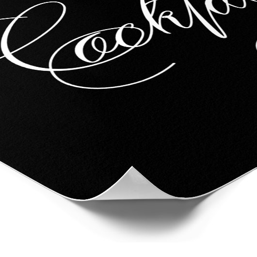 Poster Cocktails | Élégant script blanc sur panneau à bar (Coin)