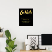 Poster Cocktails menu or glam sign | couleur modifiable (Bureau à domicile)