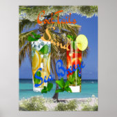 Poster Cocktails Rétro de Plage (Devant)