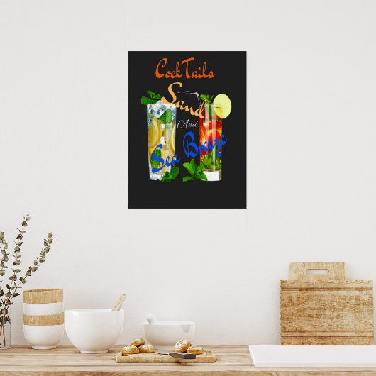 Poster Cocktails Sable Et Brise De Mer (Cuisine)