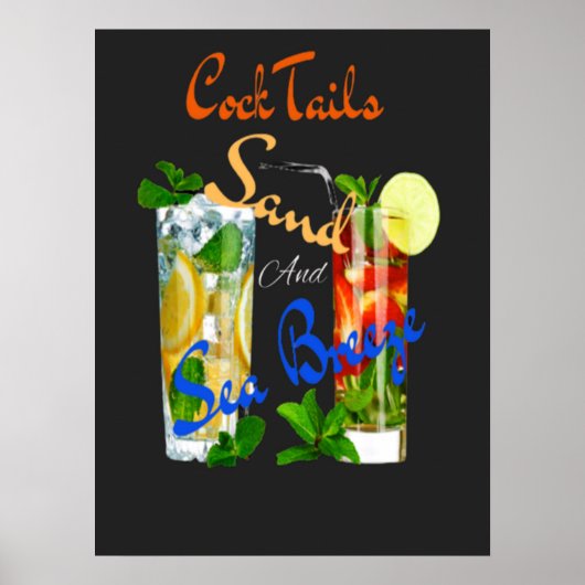 Poster Cocktails Sable Et Brise De Mer (Devant)