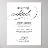 Poster Cocktails Signature Black Script (Devant)