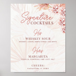 Poster Cocktails Signature Boho Boissons Mariage Ses Sien