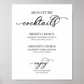 Poster Cocktails Signature Chic Script Noir (Devant)