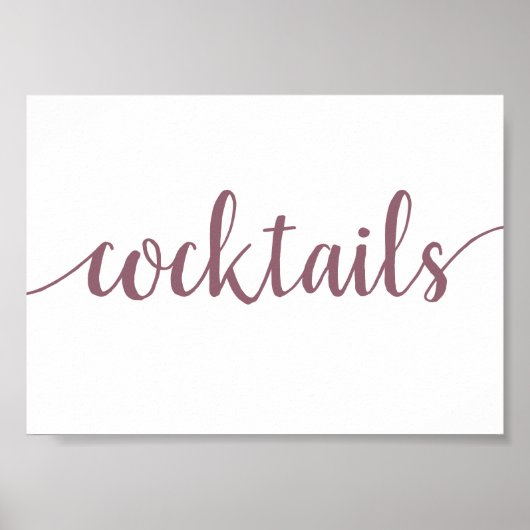 Poster Cocktails simples | Mauve Rose N'Importe Quelle Ba (Devant)