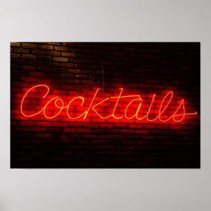 Poster Cocktails sur la brique
