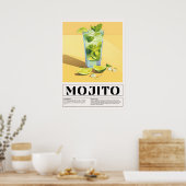 Poster Cocktails vintages : Mojito (Cuisine)