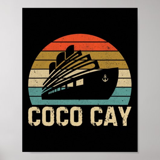 Poster Coco Cay Byhamas Souvenirs Vintage Rétro (Devant)