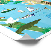 Poster Cocoa Beach City Floride carte de la côte cadeaux (Coin)