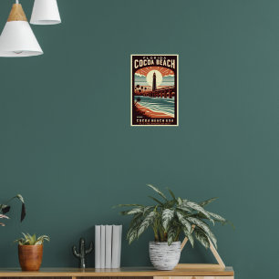 Poster Cocoa Beach City Floride ligne de côte cadeaux