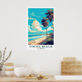 Poster Cocoa Beach Florida Vintage Travel Art (Cuisine)