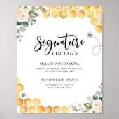 Poster Coctails de signature florale d'abeille (Devant)