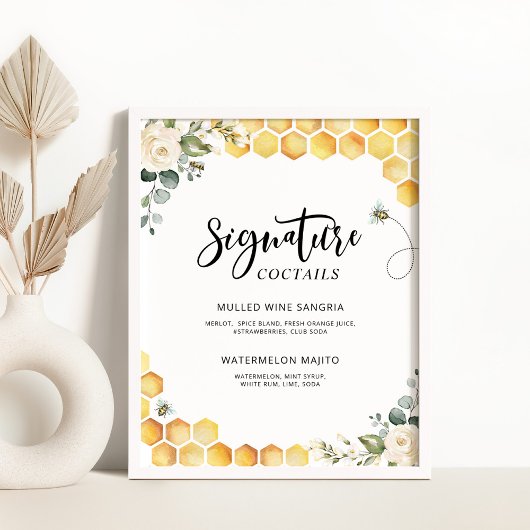 Poster Coctails de signature florale d'abeille