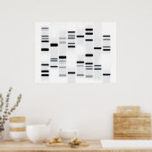 Poster Code ADN noir sur blanc (Cuisine)
