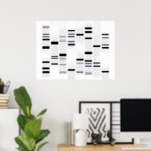 Poster Code ADN noir sur blanc (Bureau à domicile)