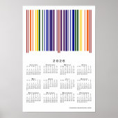 Poster Code barre arc-en-ciel 2026 Calendrier (Devant)