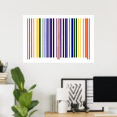Poster Code barre double arc-en-ciel (Bureau à domicile)