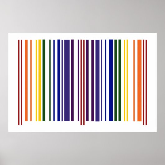 Poster Code barre double arc-en-ciel (Devant)