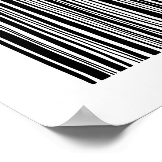 Poster Code-barres abstrait noir et blanc. Lignes moderne (Coin)