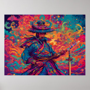Poster Code coloré : Samurai
