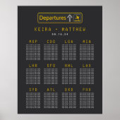 Poster Code de l'aéroport Carte du siège du Mariage du Bu (Devant)
