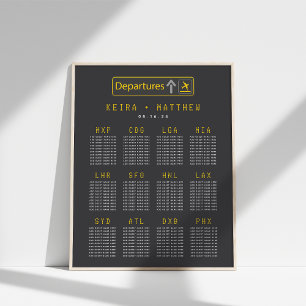 Poster Code de l'aéroport Carte du siège du Mariage du Bu