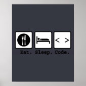 Poster code de sommeil manger Nerd (Devant)