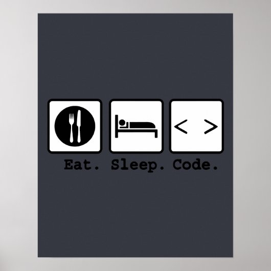 Poster code de sommeil manger Nerd (Devant)