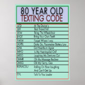 Poster Code de textos vieux de 80 ans Amusant Anniversair (Devant)