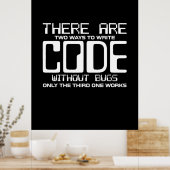 Poster Code Écriture Programmer sans bogues (Cuisine)