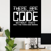 Poster Code Écriture Programmer sans bogues (Bureau à domicile)